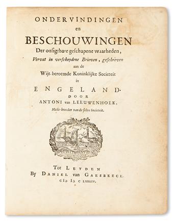 LEEUWENHOEK, ANTONY VAN.  [Works, in Dutch.]  19 parts in 5 volumes.  1684-1718